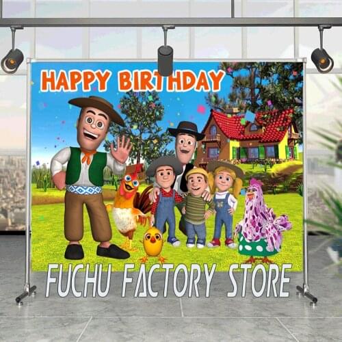 Photo Background Custom Green Grass Farm Photo Booth la granja de zenon Banner Kids 1st Birthday Backdrop Photo Studio Vinyl