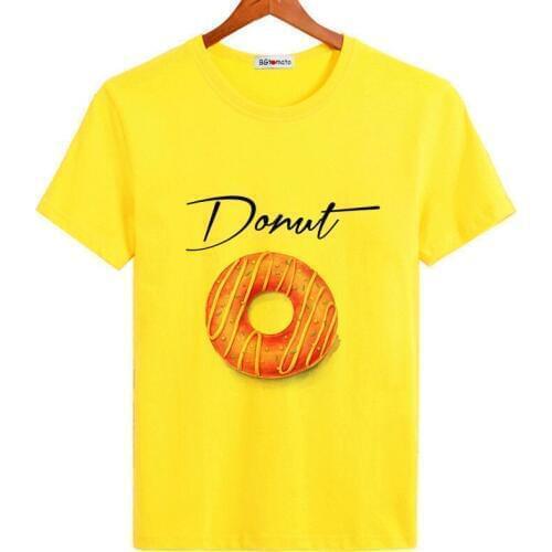 BGtomato beautiful donut printing t-shirt short sleeve summer funny shirts mens casual tops personality streetwear