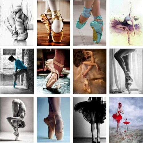 GATYZTORY DIY Painting By Numbers Ballet girl Figure Coloring Zero Basis HandPainted Oil Painting Home Decor Unique Gift 60x75cm