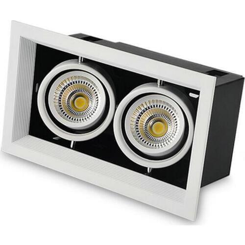 Hot sale!!! 24W COB LED Ceiling Down Light AC85V-265V Cool/Warm White LED Recessed 2*12W LED Downlight Lamp 100 LM/W