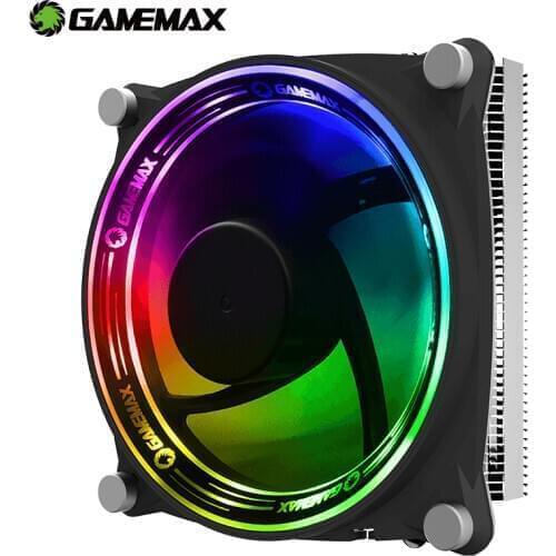 GameMax RGB CPU Cooler 5 Heat Pipes CPU Radiator for LGA 115X 775 1366 AMD AM4 AM3+ AM3 AM2+ AM2 FM2 FM1 939 940 754 Fan Cooling