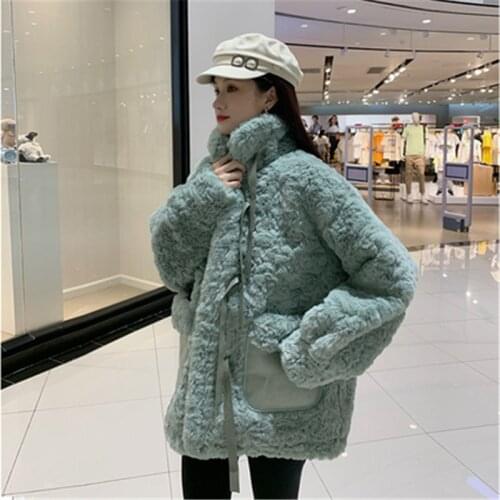 Fashion Faux Lamb Wool Coat Female Autumn Winter Fur Jackets Korean 2020 New Warm Short Outerwear Thick Fur Plush Fleece Top