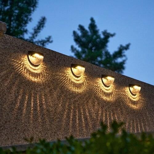 Summer LED Solar Light Outdoor Wall Lamps Energy Garden Waterproof Courtyard Decoration Atmosphere Semicircle