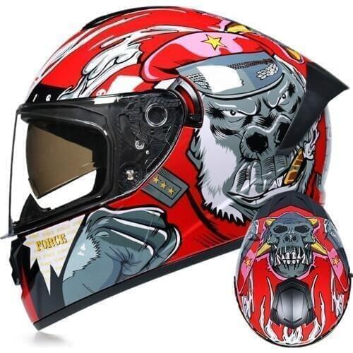 Motorcycle Helmet DOT Approved Crash Helmet Riding Full Face Helmets Biker Moto Helmet Motorbike Double Lens Riding Biker Casco