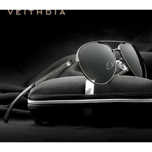 VEITHDIA 2020 Fashion Men Sun Glasses Polarzed UV400 Mirror lens Mens Sunglasses Designer Driving Glasses Eyewear For Men 3801