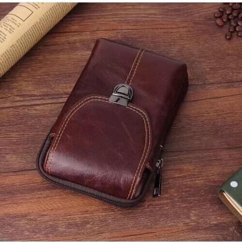 Belt Clip Man Genuine Cow Leather Mobile Phone Case Pouch For Wiko U Feel Fab/Robby/Lenny3/Fever SE/Tommy,Homtom HT16 Pro/HT17