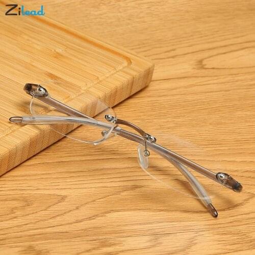 Zilead Frameless Diamond Trim Reading Glasses TR90 Ultralight Prescription Optical Presbyopia Eyeglasses Women Men Diopter+1to+4