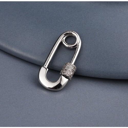 DIY Five-Pointed Star Micro Zirconia Crown Screw Hook Paper Clip Hanging Chains Necklace Pendant Copper Clasps Jewelry Findings
