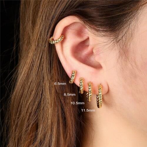 CANNER 2pcs 925 Sterling Silver Huggies Hoop Earrings Girl Tiny Rings 6.5/8.5/10.5/11.5mm Circle Earrings For Women Fine Jewelry