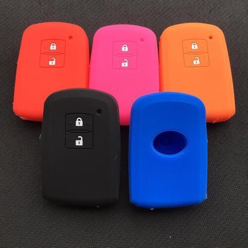 Silicone rubber car key cover case for Toyota Camry RAV4 Avalon auris key cover 2013 2 Buttons Smart Car key case shell