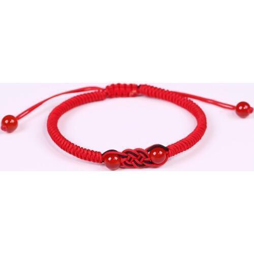 Tibetan buddhist handmade konts red rope lucky charm bracelet & Bangles Jewelry For Women Men Amulet jewelry