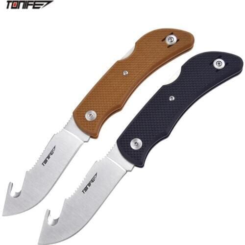 TONIFE CKT2102 Rhinoceros Barb Folding Knife AUS-8 Blade G10 Handle Outdoor Camping Survival Tactical EDC Pocket Knives Harnds