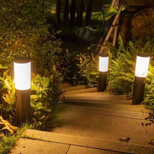 Outdoor Garden Lawn Lamp E27 Stainless Steel Pathway Pillar Light Courtyard Villa Yard Landscape Light Waterproof Bollards Light
