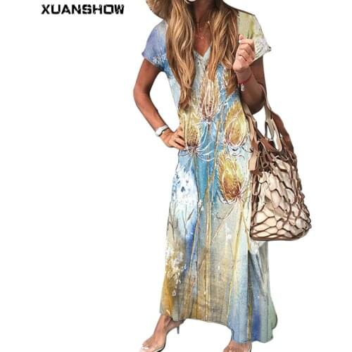 Цветочные летние платья XUANSHOW China At AliExpress