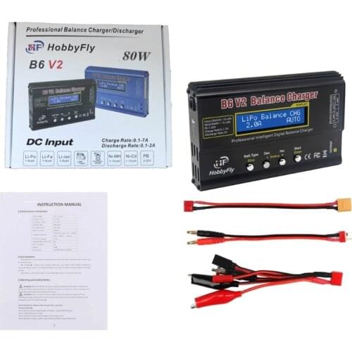 IMAX B6 80W 6A Battery Charger Lipo NiMh Li-ion Ni-Cd Digital RC Balance Charger Lipro Charger Discharger Blue/Black
