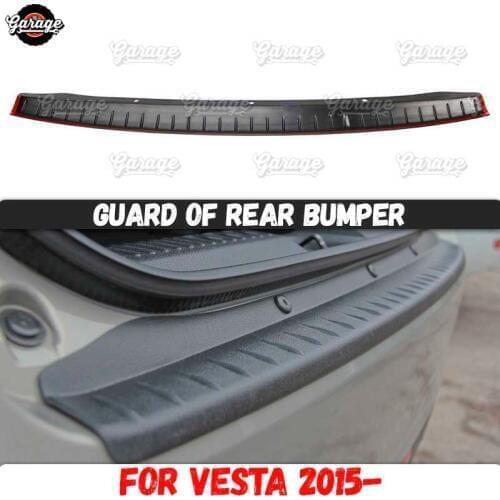 Guard of rear bumper for Lada Vesta Sedan / SW / Cross 2015- ABS plastic accessories protective plate scratch car styling tuning
