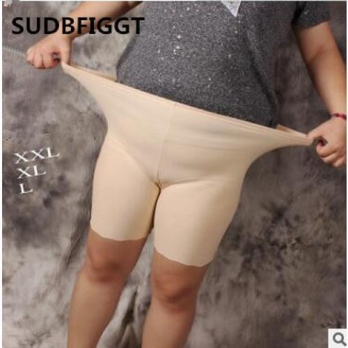 Plus size women seamless pant liner Slips ladies sexy ice silk Safety pants