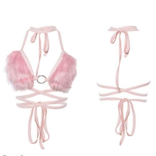 Women Sleeveless Bandage Soft Lovely Sexy Patchwork Crop Top Backless Vest Halter Tank Tops Short T-Shirt