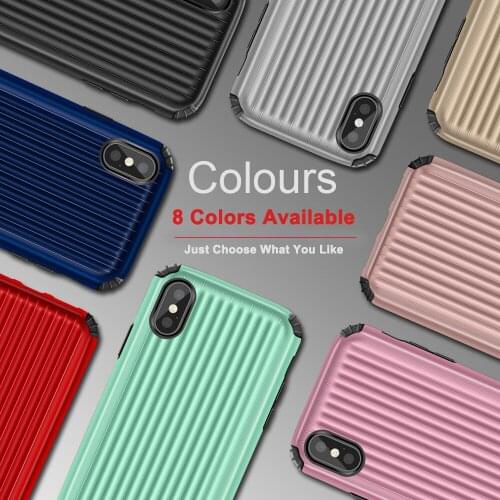 Hard PC Case For iPhone X Xs Max 7 8 Plastic Cover For iPhone 7 8 Plus XR Xs Suitcase Heavy Duty Protection Coque Fundas Capa