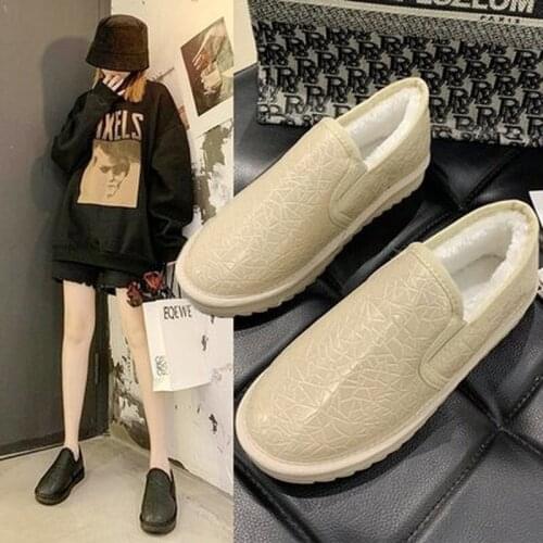 Winter Cotton Shoes Female 2021 New Plus Velvet Warm Winter Fashion Students Waterproof Bread Shoes Snow Boots Women