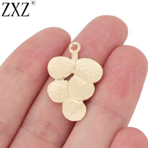 ZXZ 10pcs Gold Tone Leaf Charms Pendants Beads for Necklace Earring Jewelry Making Accessories 30x20mm