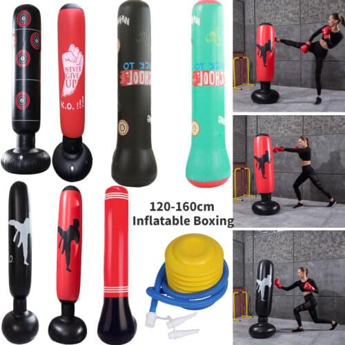 1.6m Inflatable Punching Boxing Bag Fitness Training Boxing Sack PVC Thicken Boxing Pillar Tumbler Column Standing Sandbag Kids