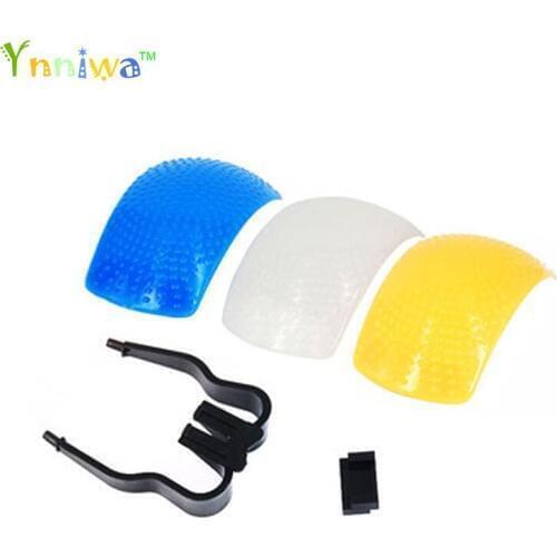 10set/lot Soft Box Diffuser white blue orange for Internal Flash all camera DSLR PFD5