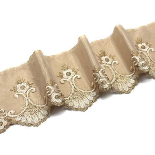 14Yards Handmade DIY Clothing Accessories Home Textiles Embroidery Lace Trimming Curtains Sofa Sewing Lace Trim16.5cm