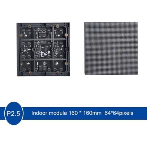P2.5 indoor 160 * 160mm full color LED screen module，1/32scan 64*64pixels