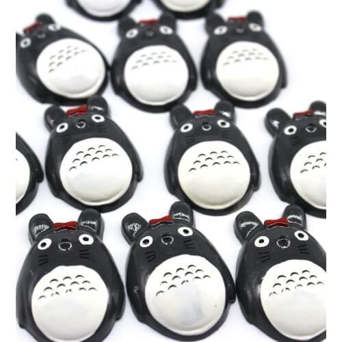 50pcs big Kawaii Totoro hand paint Resin Flatback Cabochons -34mm Anime - Decoden - Fantasy - Mythical - Woodland - Spirits