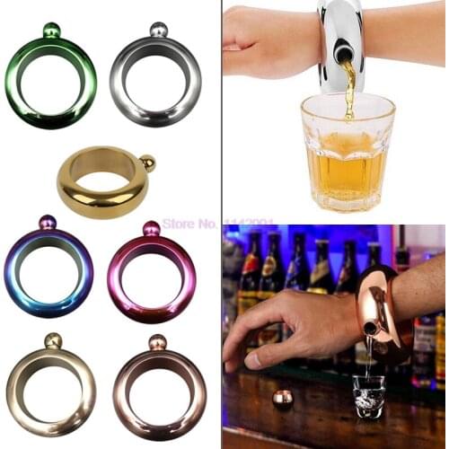50PCS Creative Hip Flask Bracelet for Women Girls Party Hidden Flask Set 304 Stainless Steel Wine Alcohol Liquor Bridesmaid