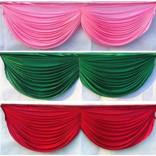 6m length 20ft Wedding backdrop swags ice silk table skirt hotel banquet backdrop decoration detachable wedding curtain