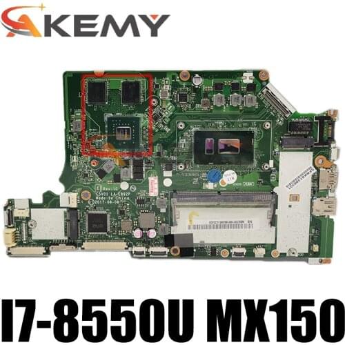 Akemy LA-E892P For ACER Aspire A515-51 A515-51G A315-53G A615-51G A615-51 Notebook Mainboard Laptop Motherboari7-8550U MX150 GPU