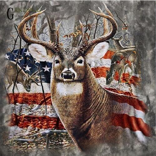 DIY 5D Diamond Painting By Numbers Full Drill Elk in forest Diamond Embroidery Deer Mother Son Crystal Cross Stitch Wall Decor