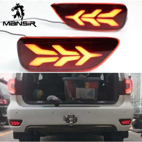Car LED Rear bumper light Rear Fog Lamp Auto Brake Reflector For Nissan Patrol Y62 2015 2016 2017 2018 Rear Lights Assembly