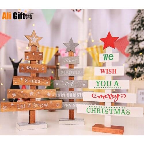 New Wooden Tree Decorations Hotel Restaurant Shopping Malls Table Tops Props Christmas Mini Wood Trees Christmas Tree Ornaments