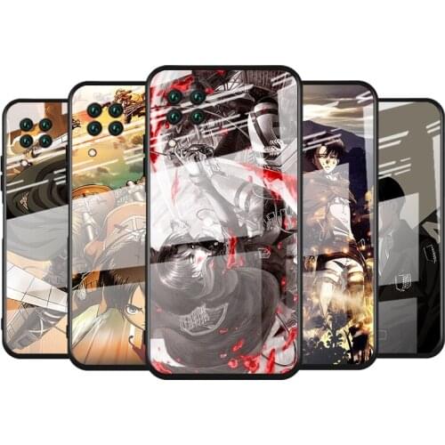 Tempered Glass Cover Attack on Giant Cool For Huawei Y6 Y7 Y9 Y5P Y6P Y8S Y8P Y9A P Smart Z 2019 2020 2021 Phone Case