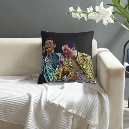 David Bowie And Freddie Mercury pattern print Cushion Cover Decorative Pillowcase Chair Seat Square Car Pillow