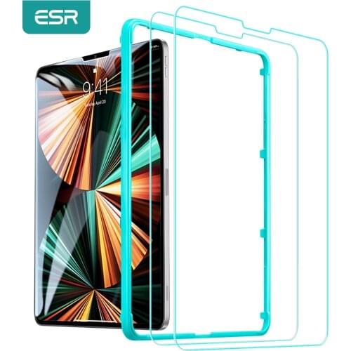 ESR 2/1PCS for iPad Pro 11/12.9 Inch 2021/2020/2018 Glass Screen Protector HD Clear Tempered Glass for iPad Pro 12 9 Glass