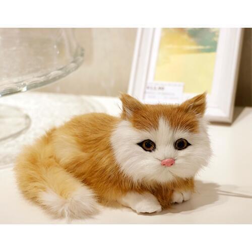 Simulation animal cat plush toy group of cute cat doll model car decoration ornaments birthday gift