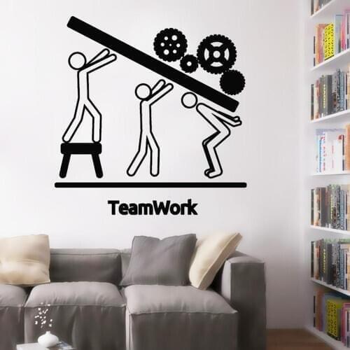 Work Team Wall Decals Wall Vinyl Decals Teamwork Team Office Interior Removable living Wall Decals Removable DK-154