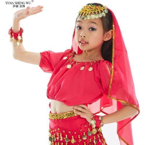 Kids Belly Dance Costume Bollywood Oriental Bellydance Dress Set Indian Egyptian Egypt Carnival Costume Girls Top Pants Clothing