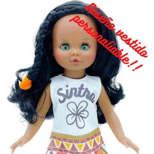 Sintra doll mulata 2021 Original 40 cm customizable with photo, name, hobbies design dress limited edition 100% vinyl
