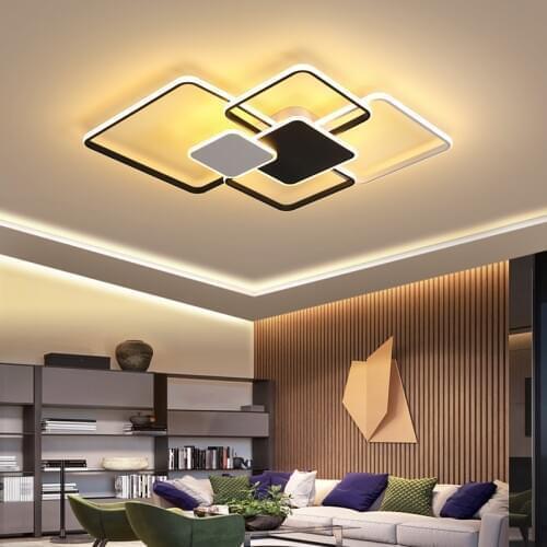 Square Led ceiling lights For living room bed room led techo ceiling lamp Black/White/Gold modern led ceiling light AC110v-220v