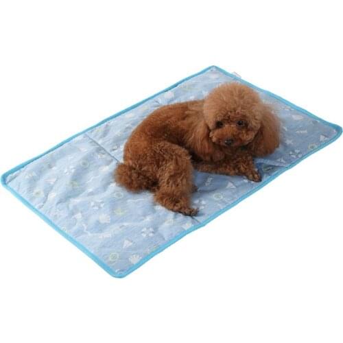 Summer Pet Ice Mat Printing Cold Dog Mat Ice Silk Cooling Cat Mat Home Car Sofa Cushion Pet Supplies Dog Beds for Small Dogs