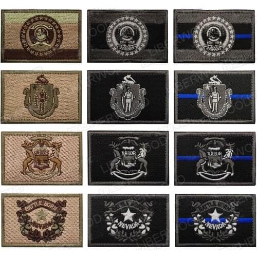 LIBERWOOD United States Michigan Missouri Nevada Massachusetts state patch US USA states tactical patch applique hook loop patch
