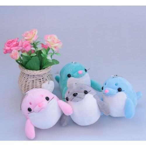 Cute Colorful marine animal pendant seals funny plush doll bag baby bed decoration 10cm Couples wedding christmase gift