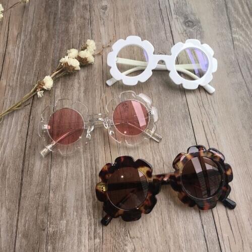 Fashion Sun Flower kids sunglasses boys girls Round UV400 glasses sunglasses children Lovely baby sun glasses gafas de sol mujer