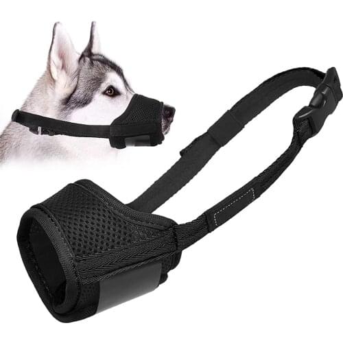 Dog Muzzle Anti Biting Barking and Chewing Comfortable Mesh Soft Adjustable Strap Suitable for Small Medium and Large Dogs