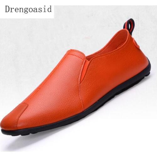2019 New Spring And Summer Men Artificial leather Casual Shoes Fashion Soft Breathable Moccasins Flats Men Slip On Lazy Shoes